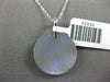 .49CT DIAMOND & AAA MOTHER OF PEARL 14K WHITE GOLD CLASSIC MOON FLOATING PENDANT