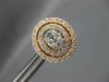 1.20CT DIAMOND 14KT WHITE & ROSE GOLD CLASSIC CLUSTER DOUBLE HALO STUD EARRINGS