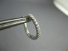 ESTATE SMALL .24CT DIAMOND 14KT WHITE GOLD OVAL LEVERBACK HOOP HANGING EARRINGS