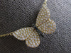 LARGE .52CT WHITE & BLACK DIAMOND 14KT YELLOW GOLD 3D BUTTERFLY LOVE NECKLACE