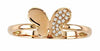 ESTATE 0.05CT DIAMOND 14KT YELLOW GOLD 3D CLASSIC ROUND BUTTERFLY PAVE LOVE RING