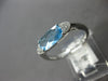 ESTATE 1.22CT DIAMOND & AAA BLUE TOPAZ 14KT WHITE GOLD CUSHION & ROUND FUN RING