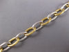 LARGE & LONG .98CT DIAMOND 14KT 2 TONE GOLD 3D OVAL LINK TOGGLE LOVE BRACELET
