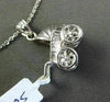 ANTIQUE 14KT WHITE GOLD 3D HANDCRAFTED BABY CARRIAGE FLOATING PENDANT & CHAIN
