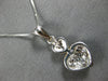ESTATE .20CT DIAMOND 18KT 2 TONE GOLD DOUBLE HEART LOVE FLOATING PENDANT #27669
