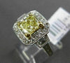 ESTATE 2.47CT FANCY YELLOW DIAMOND 18K TWO TONE GOLD 3D FILIGREE ENGAGEMENT RING