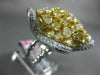 GIA EXTRA LARGE 7.95CT WHITE & FANCY YELLOW DIAMOND 18K 2 TONE GOLD 3D STAR RING