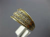 LARGE 1.0CT DIAMOND 14KT YELLOW GOLD 3D ROUND & BAGUETTE 3 ROW ANNIVERSARY RING