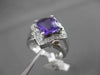 ESTATE LARGE 2.25CTW DIAMOND & AAA EXTRA FACET AMETHYST 14KT WHITE 3D HALO RING