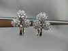 ANTIQUE .70CT DIAMOND 14KT WHITE GOLD HANGING FLOWER CLIP ON EARRINGS #1199