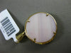 ESTATE LARGE .28CT DIAMOND 14K TWO TONE GOLD CIRCLE MOTHER OF PEARL HALO PENDANT