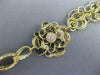 ESTATE LARGE .60CT DIAMOND & BLACK ENAMEL 14KT YELLOW GOLD FLOWER LINK BRACELET