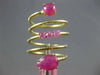 ESTATE LARGE 5.25CT RUBY 14KT YELLOW GOLD ROUND & PEAR SHAPE SNAKE FLEXIBLE RING