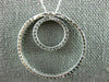 ESTATE 1.45CT DIAMOND 14K WHITE GOLD 3D DOUBLE CIRCLE OF LIFE LOVE PENDANT #1081