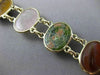 ANTIQUE LARGE JADE CARNELIAN ONYX 14K YELLOW GOLD OVAL DOUBLE ROW BRACELET 23386