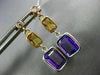 2.88CT DIAMOND & AAA CITRINE & AMETHYST 14KT TRI COLOR GOLD 3D HANGING EARRINGS