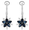 2.16CT DIAMOND & AAA SAPPHIRE 14KT WHITE GOLD MARQUISE & ROUND HANGING EARRINGS