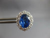 LARGE 5.27CT DIAMOND & AAA CEYLON SAPPHIRE 18KT WHITE GOLD 3D OVAL STUD EARRINGS