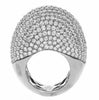 EXTRA LARGE 7.89CT DIAMOND 18KT WHITE GOLD 3D MULTI ROW DOME SHAPE COCKTAIL RING