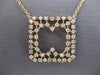 1.49CT DIAMOND 14KT YELLOW GOLD 3D OPEN SQUARE DOUBLE SIDED HEART LOVE NECKLACE