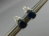 ESTATE 1.10CT DIAMOND & AAA SAPPHIRE 14K WHITE GOLD CLASSIC STUD EARRINGS #25728