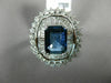 ESTATE LARGE 3.54CT DIAMOND EXTRA FACET SAPPHIRE 18KT WHITE GOLD ENGAGEMENT RING