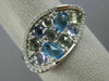 ESTATE 1.68CT DIAMOND & AAA EXTRA FACET MULTI GEM 14KT WHITE GOLD 3D OVAL RING