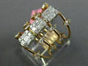 ESTATE EXTRA LARGE 1.25CT DIAMOND 18KT ROSE GOLD 3D MULTI ROW ANNIVERSARY RING