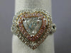 ESTATE 1.79CT WHITE & PINK DIAMOND 18KT 2 TONE GOLD DOUBLE HALO ENGAGEMENT RING