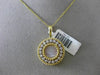 ESTATE LARGE .28CT DIAMOND 14K TWO TONE GOLD CIRCLE MOTHER OF PEARL HALO PENDANT