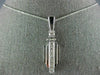 ESTATE LONG .39CT DIAMOND 14KT WHITE GOLD 3D HANGING PYRAMID PENDANT #1706