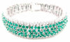 EXTRA LARGE 17.67CT DIAMOND & AAA EMERALD 18K WHITE GOLD 3D CUFF TENNIS BRACELET