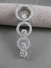 ESTATE 1.06CT DIAMOND 14K WHITE GOLD LONG DESIGNER CIRCLE JOURNEY PENDANT #2384