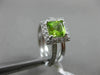 ESTATE .98CT DIAMOND & PERIDOT 14KT WHITE GOLD HALO WEDDING ENGAGEMENT RING SET