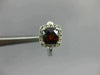 ESTATE 2.10CT DIAMOND & GARNET 14K WHITE GOLD HALO HEART LEVERBACK STUD EARRINGS