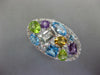 LARGE 5.03CT DIAMOND & AAA MULTI GEM 14K WHITE GOLD MULTI SHAPE CLUSTER FUN RING