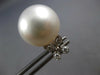 EXTRA LARGE .19CT DIAMOND & AAA SOUTH SEA PEARL 18KT WHITE GOLD 3D STUD EARRINGS