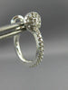 ANTIQUE .80CT DIAMOND 14KT WHITE GOLD CIRCULAR HALO HOOP HUGGIE EARRINGS #15706