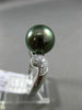 ESTATE .26CT DIAMOND 14KT WHITE GOLD 3D AAA TAHITIAN PEARL PAVE SOLITAIRE RING