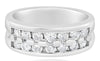 .85CT DIAMOND 14K WHITE GOLD 2 ROW SHARED PRONG CHANNEL WEDDING ANNIVERSARY RING