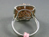 ESTATE EXTRA LARGE 3.10CT MULTI COLOR DIAMOND 18KT WHITE & ROSE GOLD SQUARE RING