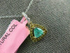 .69CT WHITE & FANCY YELLOW DIAMONDS & EMERALD 18K YELLOW GOLD TRILLION PENDANT