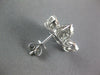 LARGE 3.42CT DIAMOND 18KT WHITE GOLD ROUND MULTI LEAF FLOWER INVISIBLE EARRINGS