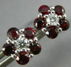 ESTATE 1.83CT DIAMOND & AAA RUBY 18KT WHITE GOLD 3D FLOWER CLASSIC STUD EARRINGS