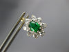 LARGE 3.5CT CUBIC ZIRCONA & AAA SYNTHETIC EMERALD 14K YELLOW GOLD EARRINGS 27401