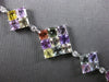 EXTRA LARGE 22CT DIAMOND & AAA MULTI COLOR GEM 18K WHITE GOLD INVISIBLE BRACELET