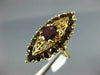 ANTIQUE LARGE 2.50CT GARNET 14K YELLOW GOLD MARQUISE SHAPE FILIGREE RING #20778