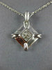 ESTATE .35CT DIAMOND 18KT WHITE GOLD PRINCESS INVISIBLE SQUARE PENDANT #1130