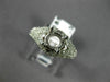 ANTIQUE WIDE .35CT DIAMOND 14KT WHITE GOLD 3D SEMI MOUNT ENGAGEMENT RING #15755