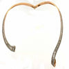 LARGE 18.81CT DIAMOND 18KT YELLOW GOLD 3D ROUND & BAGUETTE CUFF TENNIS NECKLACE